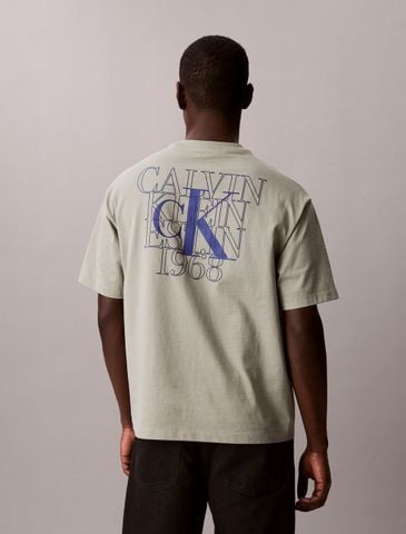 Calvin Klein - Áo Thun Tay Ngắn Nam Overlay Logo Graphic Relaxed Tee