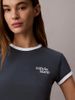 Calvin Klein - Áo Thun Tay Ngắn Nữ CK Logo Slim Ringer Tee