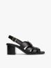 Tommy Hilfiger - Giày Xăng Đan Cao Gót Nữ Leather Crest Block Heel Sandals