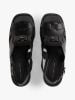 Tommy Hilfiger - Giày Xăng Đan Cao Gót Nữ Leather Crest Block Heel Sandals