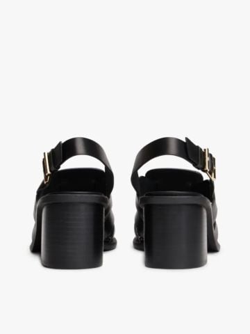 Tommy Hilfiger - Giày Xăng Đan Cao Gót Nữ Leather Crest Block Heel Sandals - 2