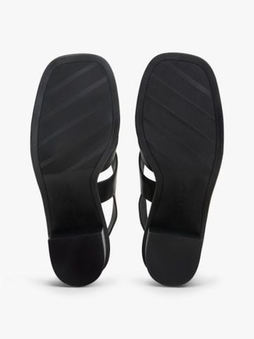 Tommy Hilfiger - Giày Xăng Đan Cao Gót Nữ Leather Crest Block Heel Sandals