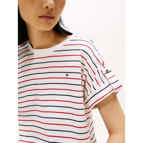 Tommy Hilfiger - Áo thun tay ngắn nữ Slim Roll Tab T-Shirt