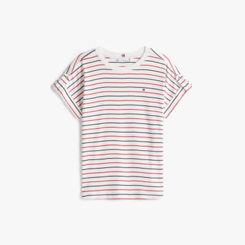 Tommy Hilfiger - Áo thun tay ngắn nữ Slim Roll Tab T-Shirt