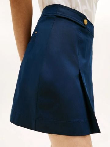 Tommy Hilfiger - Chân Váy Nữ Gold-Tone Button Crest Pleated Mini Skirt - 4