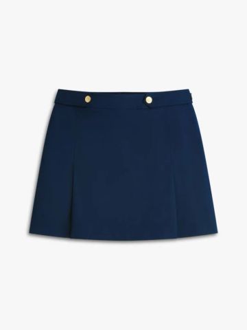 Tommy Hilfiger - Chân Váy Nữ Gold-Tone Button Crest Pleated Mini Skirt