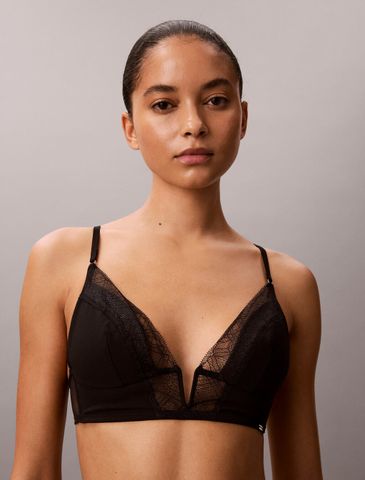 Calvin Klein - Áo Ngực Nữ Black Geo Lace Lightly Lined Triangle Bra - 2