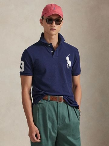 Ralph Lauren - Áo Thun Có Cổ Nam Custom Slim Fit Big Pony Mesh Polo Shirt