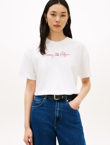 Tommy Hilfiger - Áo Thun Tay Ngắn Nữ Asia Fit Graphic Double Knit T-Shirt