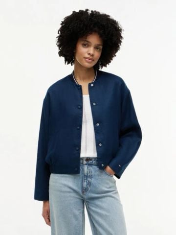 Tommy Hilfiger - Áo Bomber Nữ Pure Linen Twill Bomber Jacket