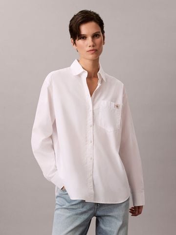 Calvin Klein - Áo Sơ Mi Nữ Relaxed Cotton Poplin Shirt