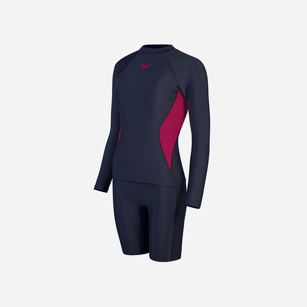 Speedo - Đồ bơi bikini nữ Printed Long Sleeves (Asia Fit) Pink Two Piece