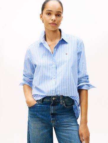 Tommy Hilfiger - Áo sơ mi tay dài nữ Asia Fit Essential Poplin Shirt