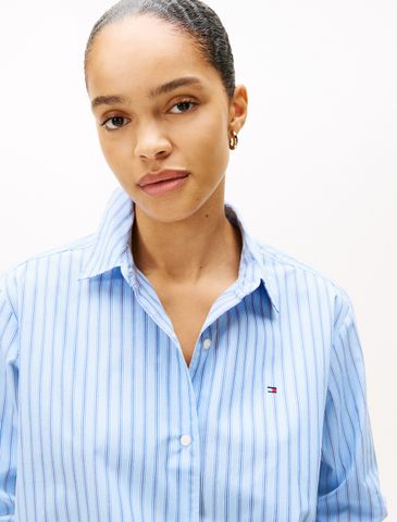 Tommy Hilfiger - Áo sơ mi tay dài nữ Asia Fit Essential Poplin Shirt