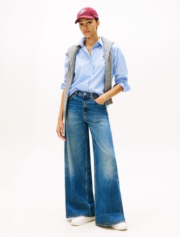 Tommy Hilfiger - Áo sơ mi tay dài nữ Asia Fit Essential Poplin Shirt