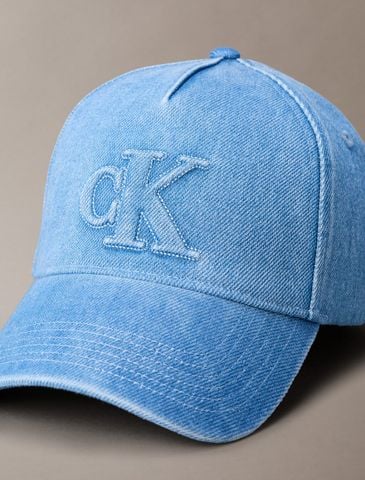Calvin Klein - Nón Lưỡi Trai Nữ Seasonal Logo Denim Baseball Cap