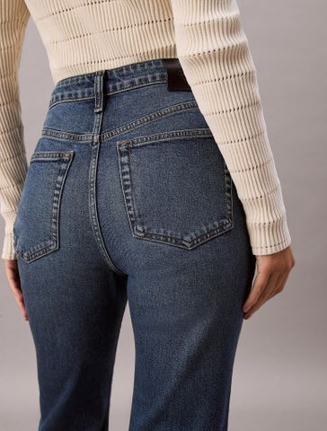 Calvin Klein - Quần Jean Dài Nữ High Rise Crop Flare Brook Fal