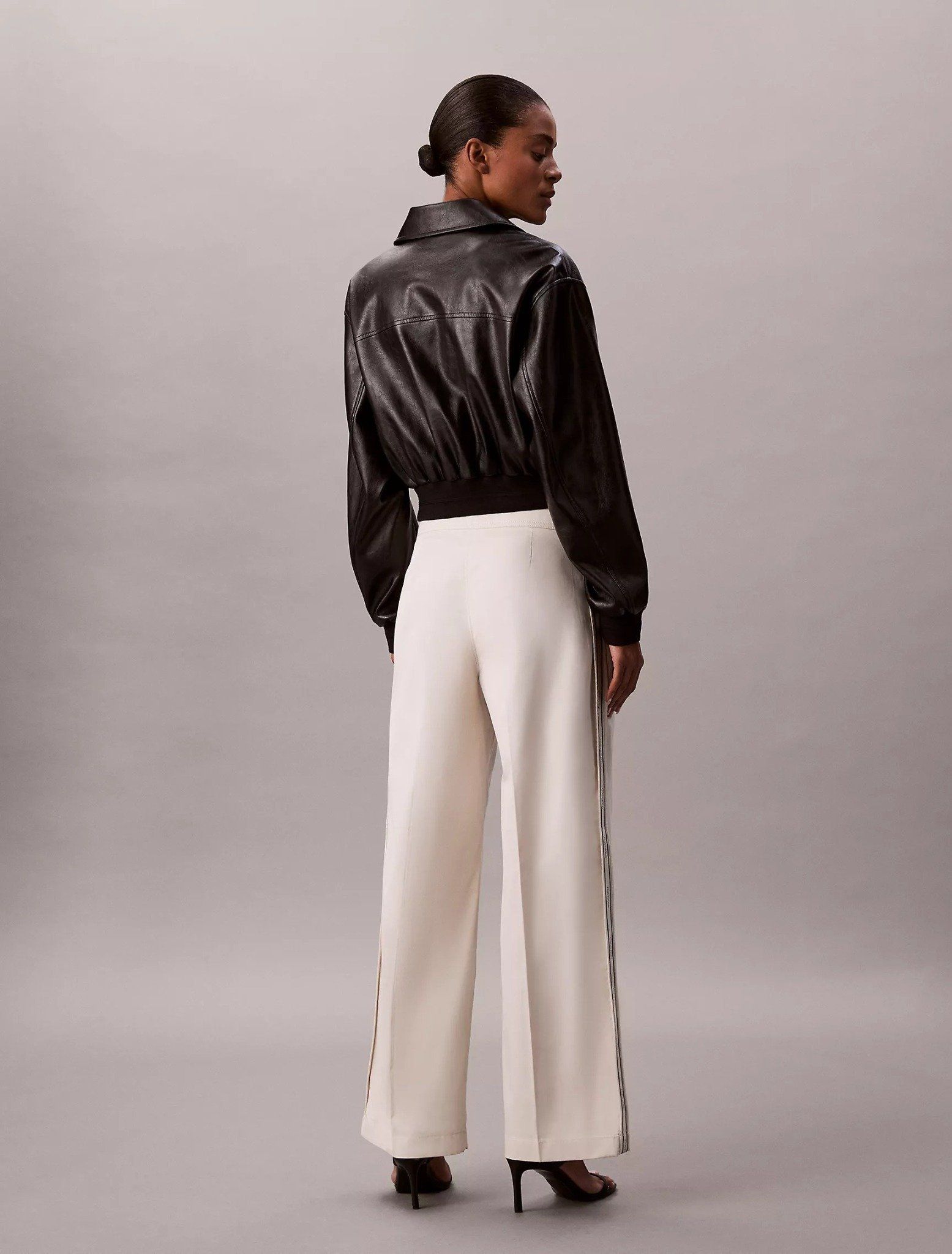 Calvin Klein - Quần dài nữ Cotton Twill Logo Tape Pants