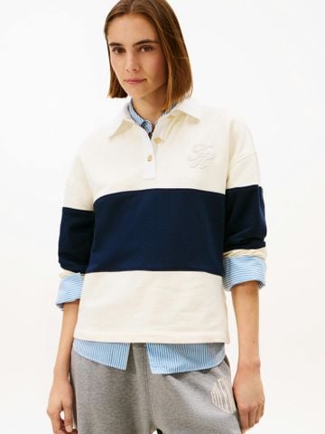 Tommy Hilfiger - Áo Sweatshirt Nữ Gold Button Rugby Terry Sweatshirt
