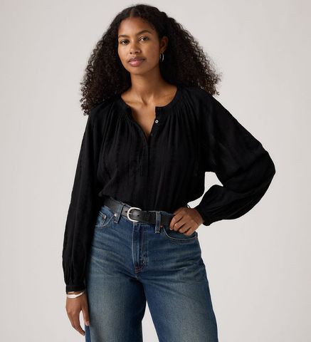 Levi's - Áo thời trang tay dài nữ Levi's® Women's Clover Long-Sleeve Blouse - Anthracite Night