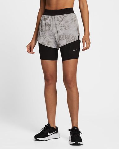 Nike - Quần ngắn thể thao Nữ Nike Swift Women's Mid-Rise 2-In-1 Running Shorts With Reflective Design Accents