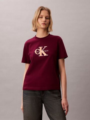 Calvin Klein - Áo Thun Tay Ngắn Nữ Shine Monologo Graphic Classic T-Shirt