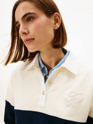 Tommy Hilfiger - Áo Sweatshirt Nữ Gold Button Rugby Terry Sweatshirt