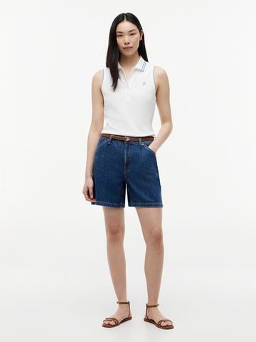 Tommy Hilfiger - Áo Thun Có Cổ Nữ 1985 Slim Fit Pique Sleeveless Polo Shirt - 4