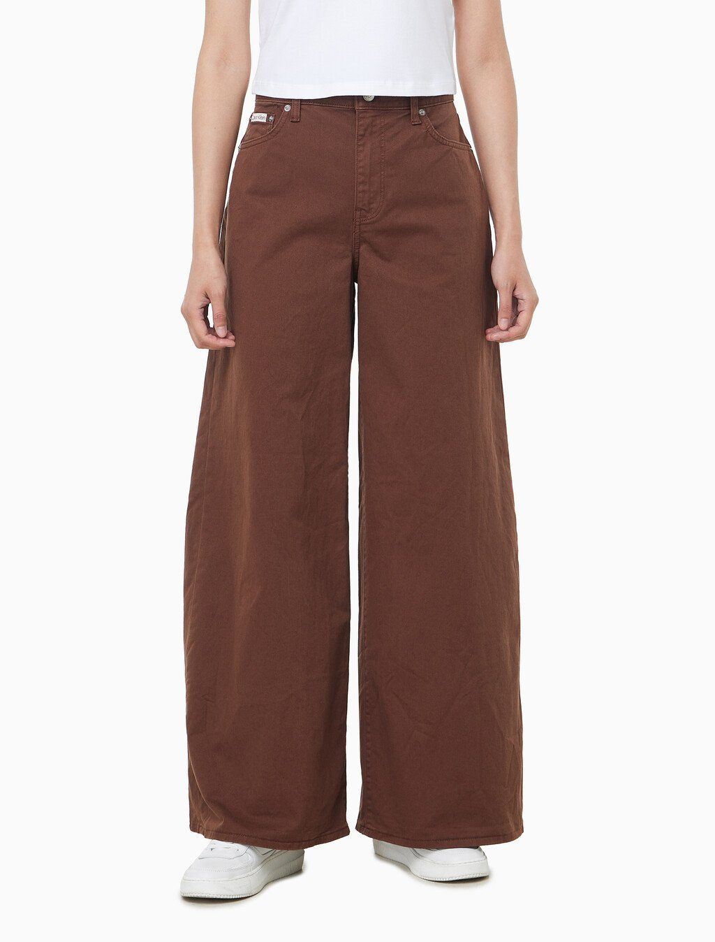Calvin Klein - Quần kaki ống rộng nữ CK Super Wide Pants
