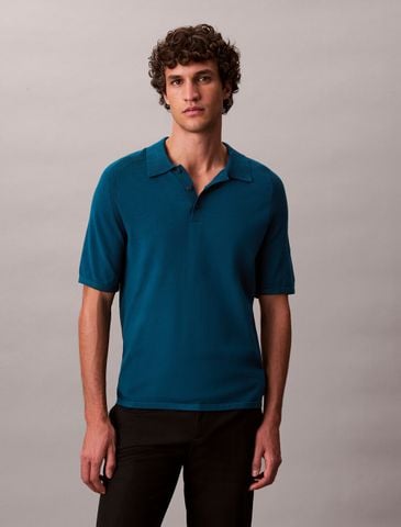 Calvin Klein - Áo len nam Tech Knit Viscose Polo