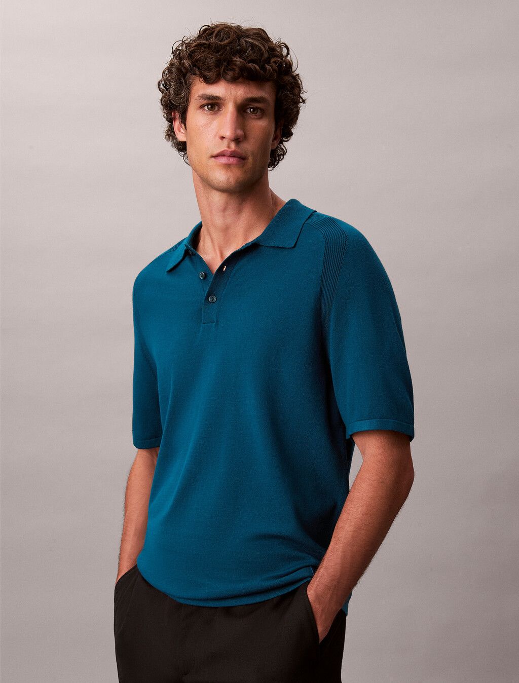 Calvin Klein - Áo len nam Tech Knit Viscose Polo