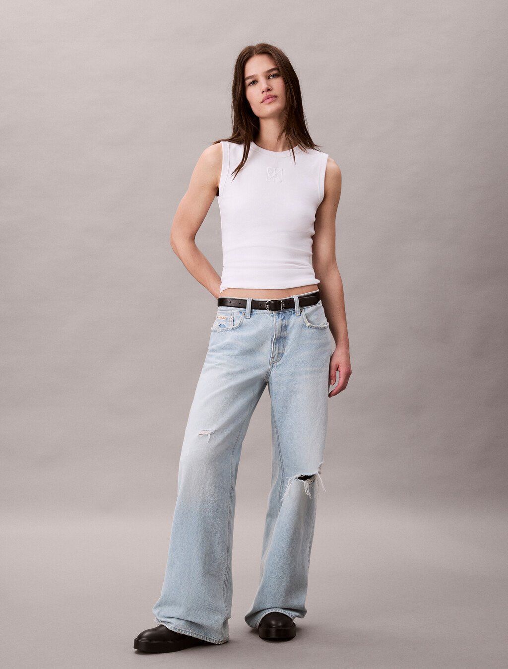 Calvin Klein - Áo ba lỗ nữ Ribbed Tank Top