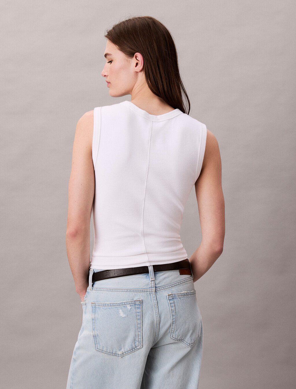 Calvin Klein - Áo ba lỗ nữ Ribbed Tank Top