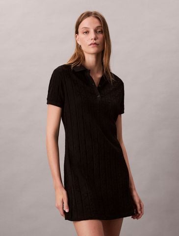 Calvin Klein - Đầm nữ Logo Jacquard Polo Dress