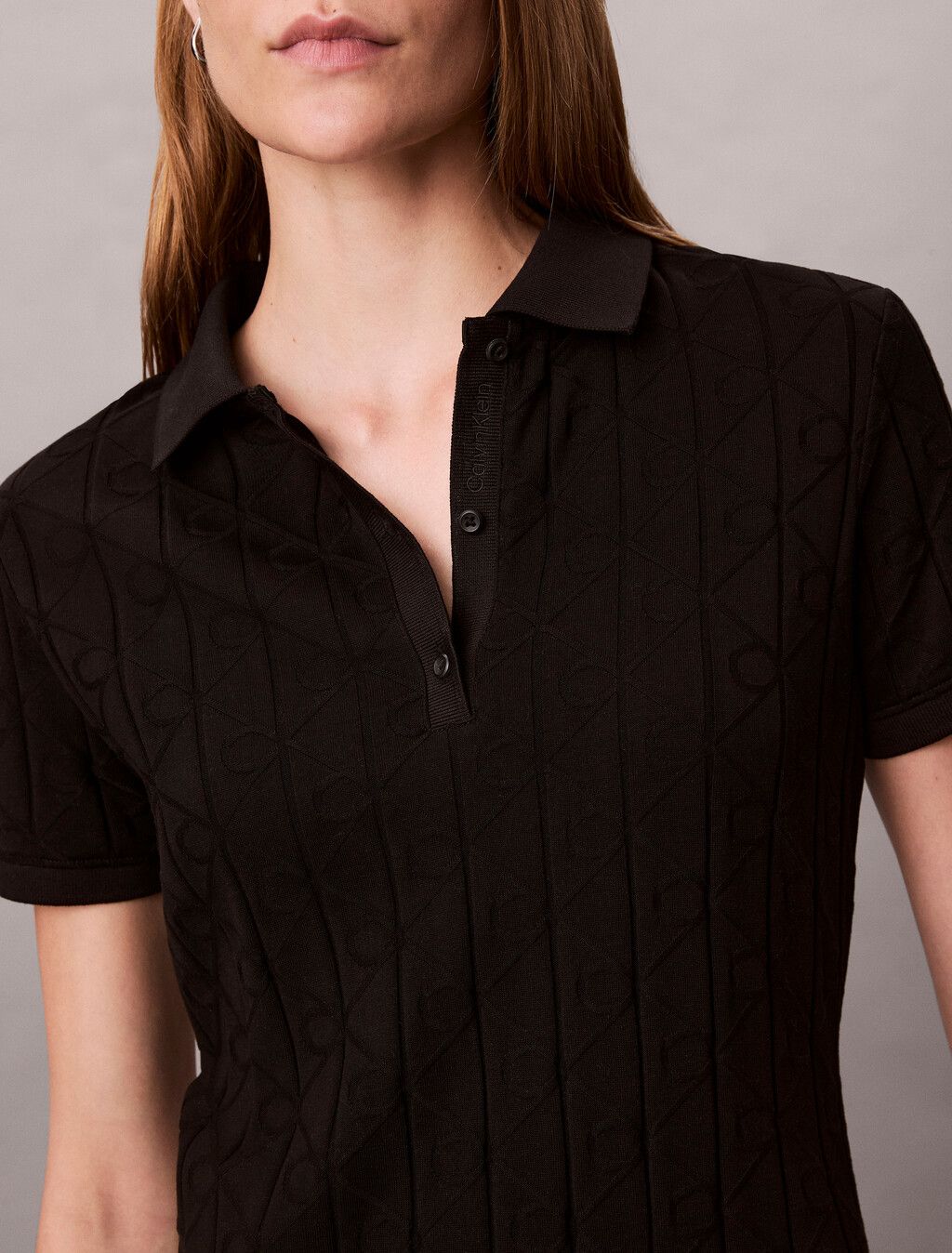 Calvin Klein - Đầm nữ Logo Jacquard Polo Dress