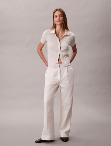 Calvin Klein - Áo polo nữ Allover Monogram Logo Jacquard Polo Top - 3