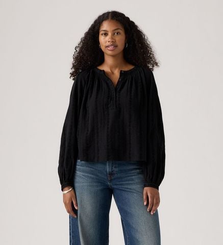 Levi's - Áo thời trang tay dài nữ Levi's® Women's Clover Long-Sleeve Blouse - Anthracite Night