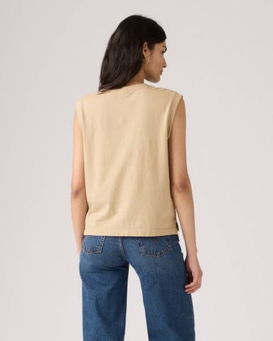Levi's - Áo thun ba lỗ nữ Boxy Tank Top - Beige - 3