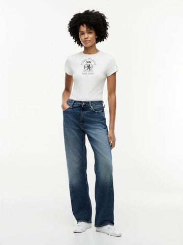 Tommy Hilfiger - Áo Thun Tay Ngắn Nữ Washed Crest Slim T-Shirt - 4