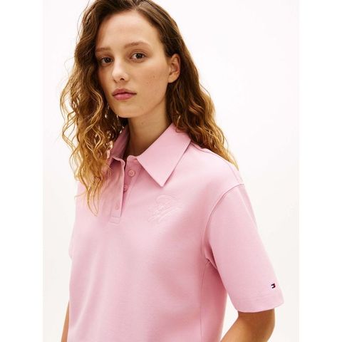 Tommy Hilfiger - Áo Thun Có Cổ Nữ Cotton Lycra Relaxed Short Sleeve Polo - 2
