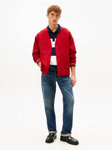 Tommy Hilfiger - Áo khoác len mỏng tay dài nam Jacquard V-Neck Cardigan