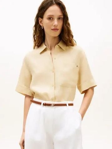 Tommy Hilfiger - Áo Sơ Mi Nữ Essential Linen SS Shirt