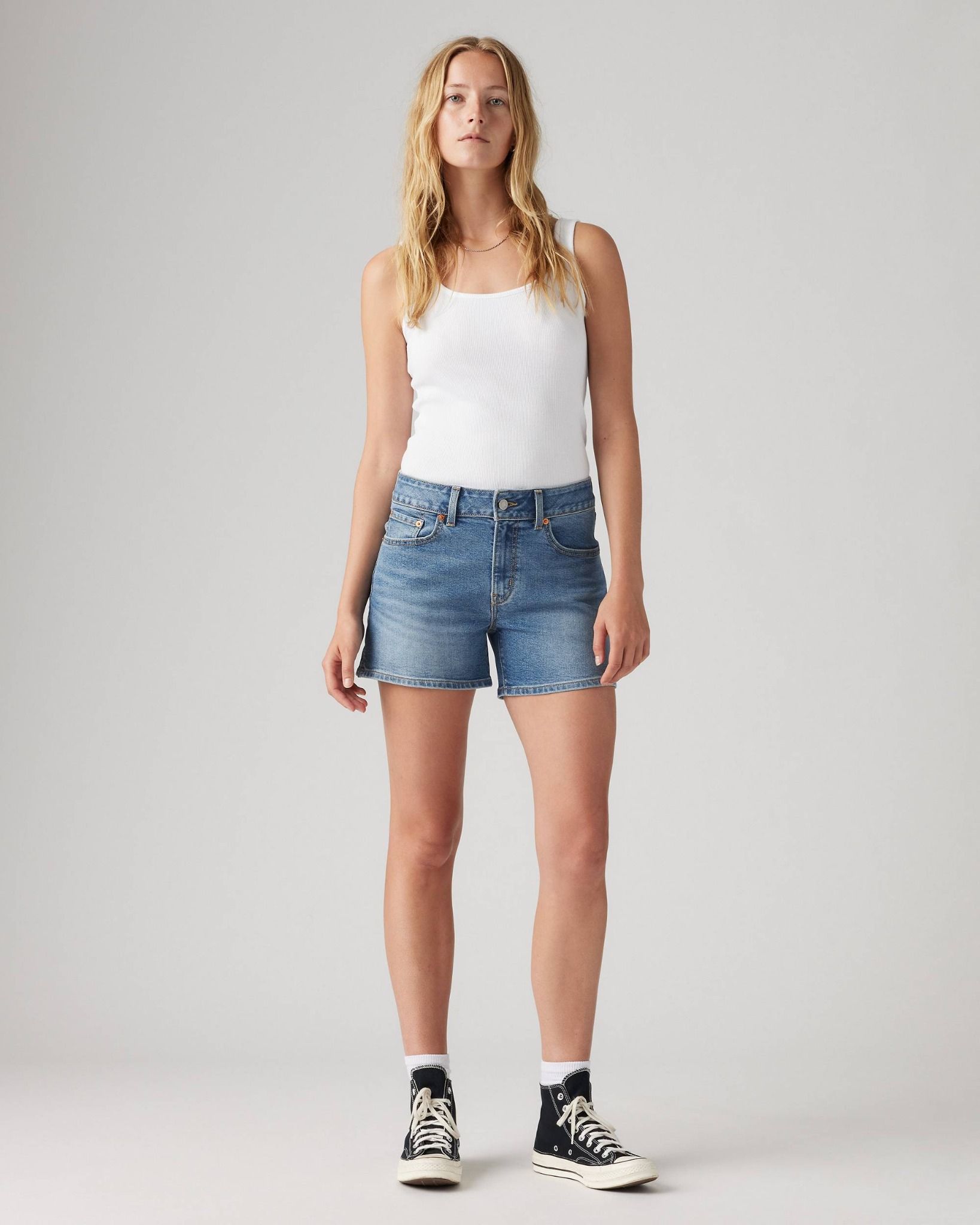Levi's - Quần jeans ngắn nữ A-line Women's Shorts - Medium Wash