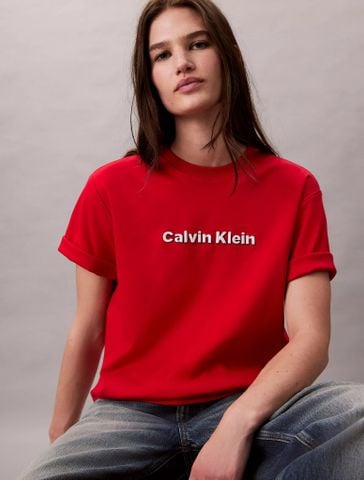 Calvin Klein - Áo phông thời trang nữ Embroidered Logo Graphic Classic T-Shirt - 3