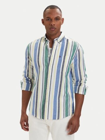 Tommy Hilfiger - Áo Sơ Mi Nam Tay Dài Linen Blend Bold Stripe Shirt