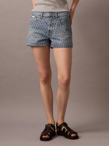 Calvin Klein - Quần jeans ngắn nữ 90s Fit Printed Denim 3" Short