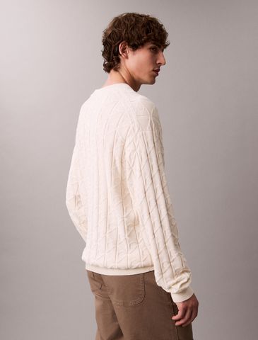Calvin Klein - Áo len tay dài nam Allover Emblem Logo Relaxed Jumper - 3