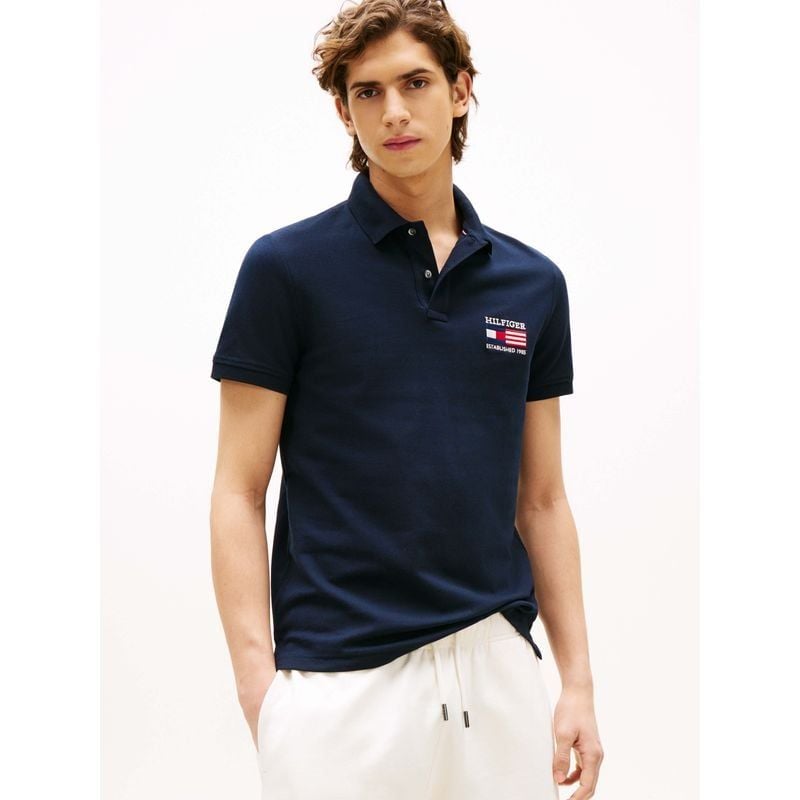 Tommy Hilfiger - Áo thun có cổ polo tay ngắn nam Hilfiger Flag Regular Polo