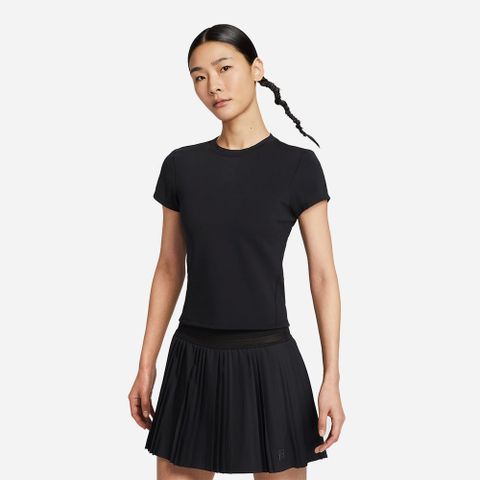 Nike - Áo thun tay ngắn quần vợt tennis Nữ Women's Court Advantage Dri-Fit Short-Sleeve Tennis T-Shirt - Black