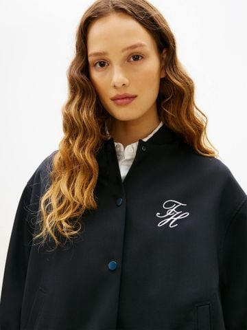 Tommy Hilfiger - Áo Khoác Bomber Nữ Timeless Wool Blend Relaxed Bomber Jacket